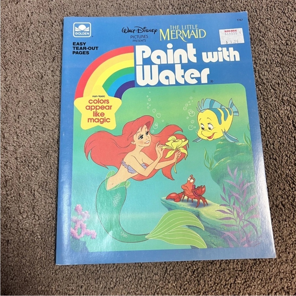 The Little Mermaid Paint with Water Book Vintage 90s book last one